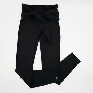 Zuda Leggings XXS Black Tie-Waist High Rise Athleisure Sleek Back-School